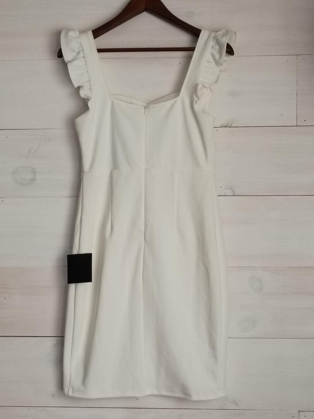 Lulus White Ruffle Sleeve Bodycon Mini Dress Size Medium - Flaw (Fixable) - Picture 4 of 9